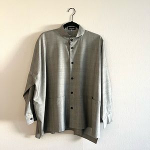 Eskandar Grey Lightweight Shacket